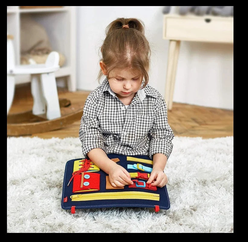 Montessori Busy Board for Toddlers | Sensory Learning & Fine Motor Skills Toy
