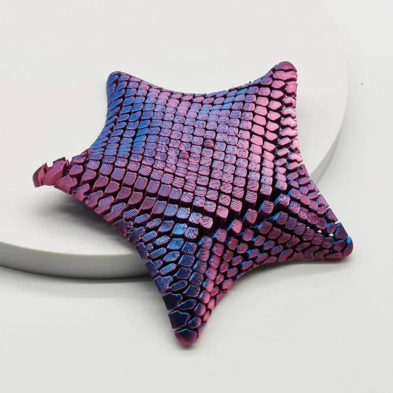 Cute 3D Printed Squishy Articulating Starfish - Stress Relief Fidget Starfish Toy, Unique Desk Decor & Flexible Gift Idea