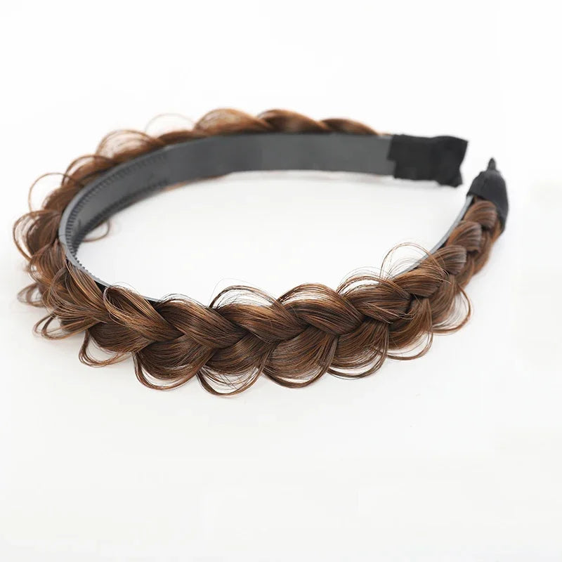 Braid Hair Band Women Fishbone Braid Women Wig Twist Braid Headband Hairpin Bohemia Non-slip Headdress Bridal Hair Accessories