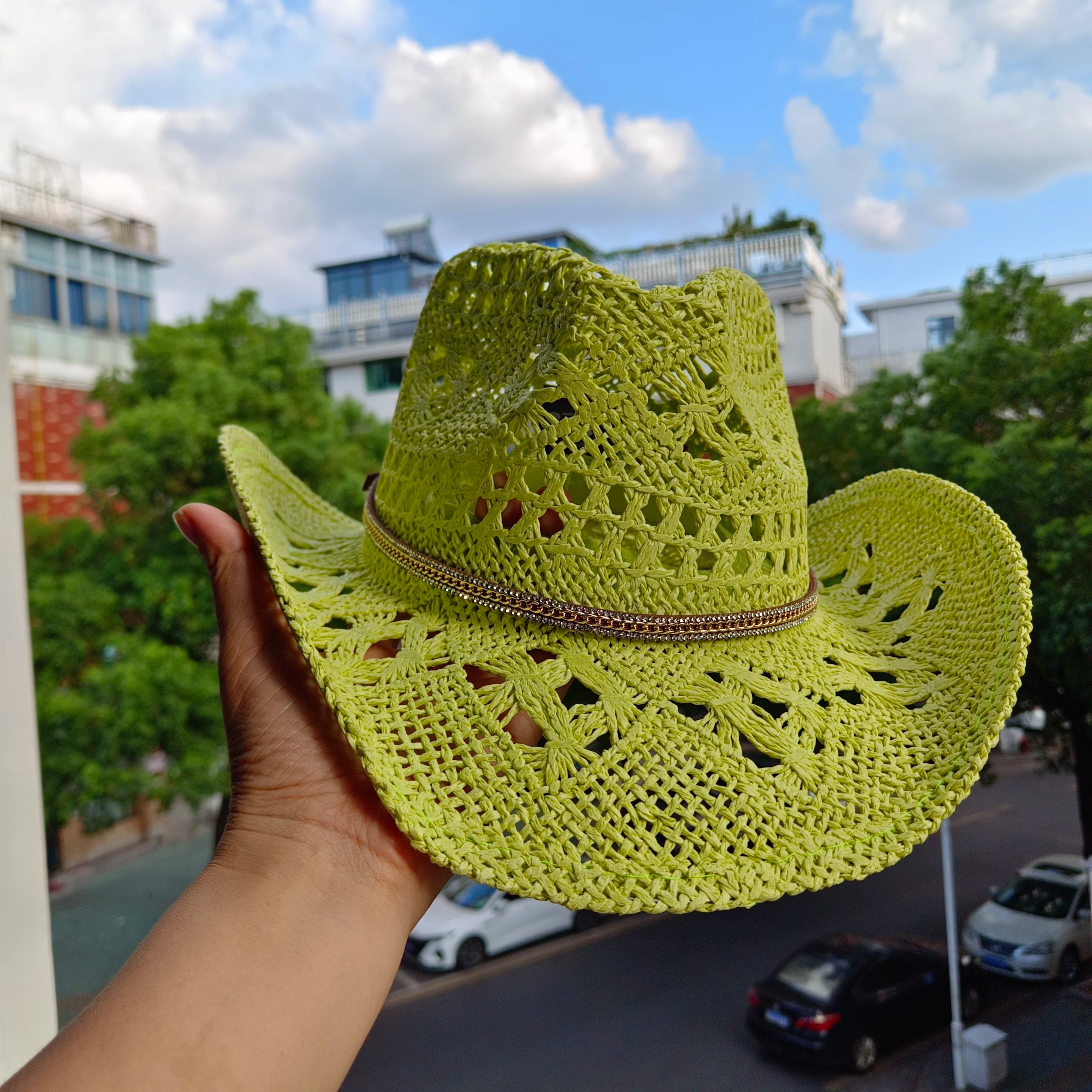 Women's Straw Cowgirl Hat – Wide Brim Shapeable Western Beach Sun Hat | Coastal Cowgirl Style