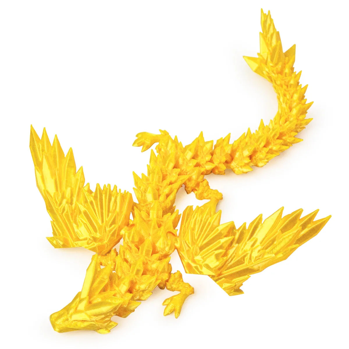3D Printed Winged Dragon Figurine - Articulated Flying Dragon Ornament