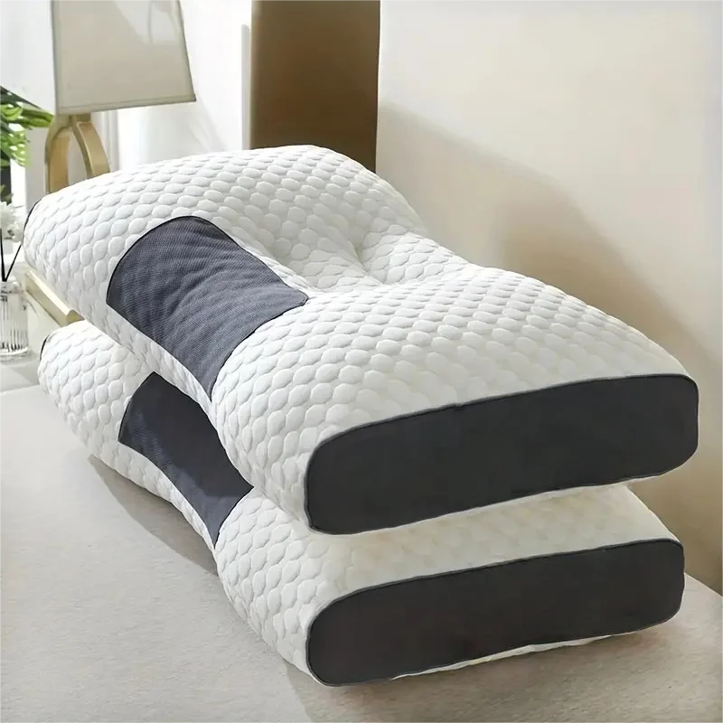 2-Pack Ergonomic Contour Neck Pillows | Bamboo Fiber Fill | All-Season Comfort | 7 Colors