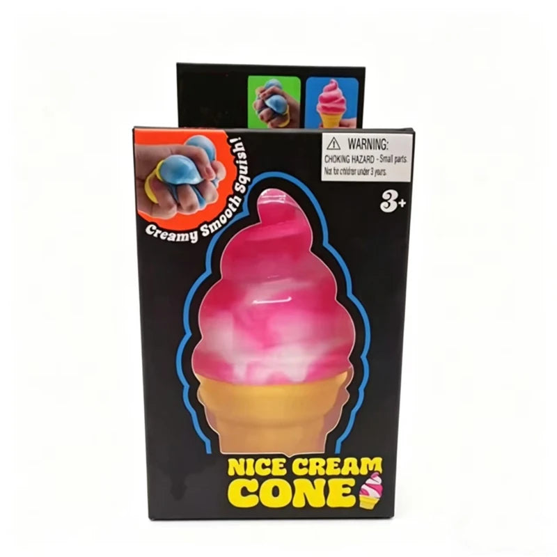 Needoh Nice Cream Cone Sensory Squeeze Toy | Non-Toxic Stress & Anxiety Relief for Kids & Adults