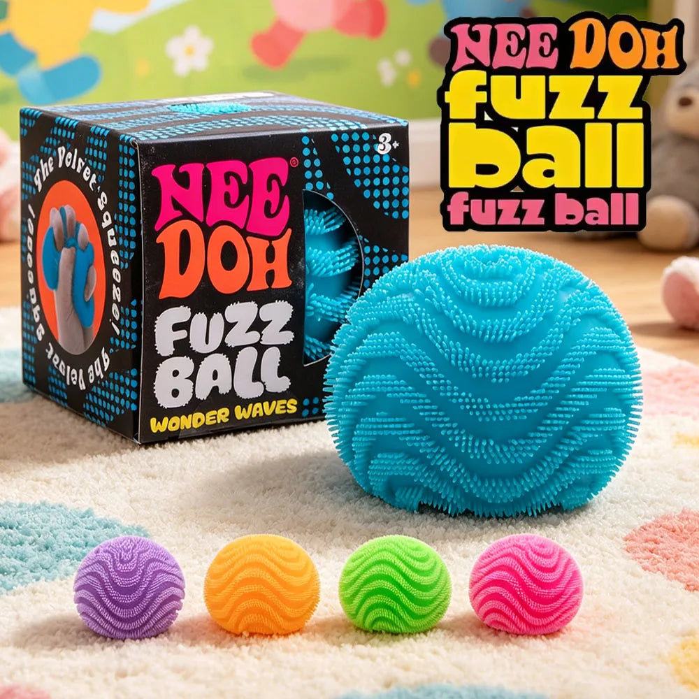 NeeDoh Fuzz Ball Blind Box Stress Relief Toy | Soft Squishy Desktop Ornament Squeeze Ball