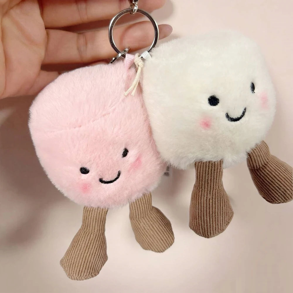 Jellycat-Style Cotton Candy Plush Keychain | Two-Tone Soft Doll Car Pendant — Holiday Gift