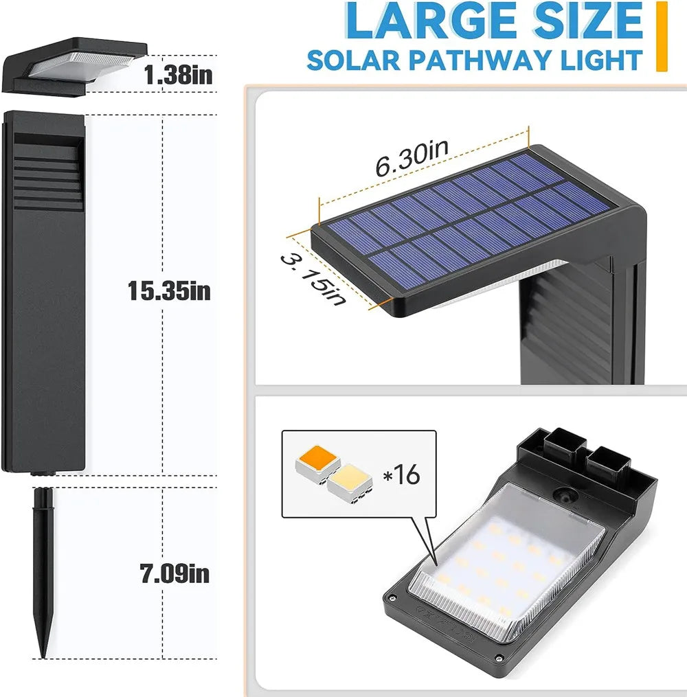 Garden Lights Outdoor Decoration Solar Lawn Lights Waterproof LED light for Yard Pathway Landscape Bollard Solar Power Lighting