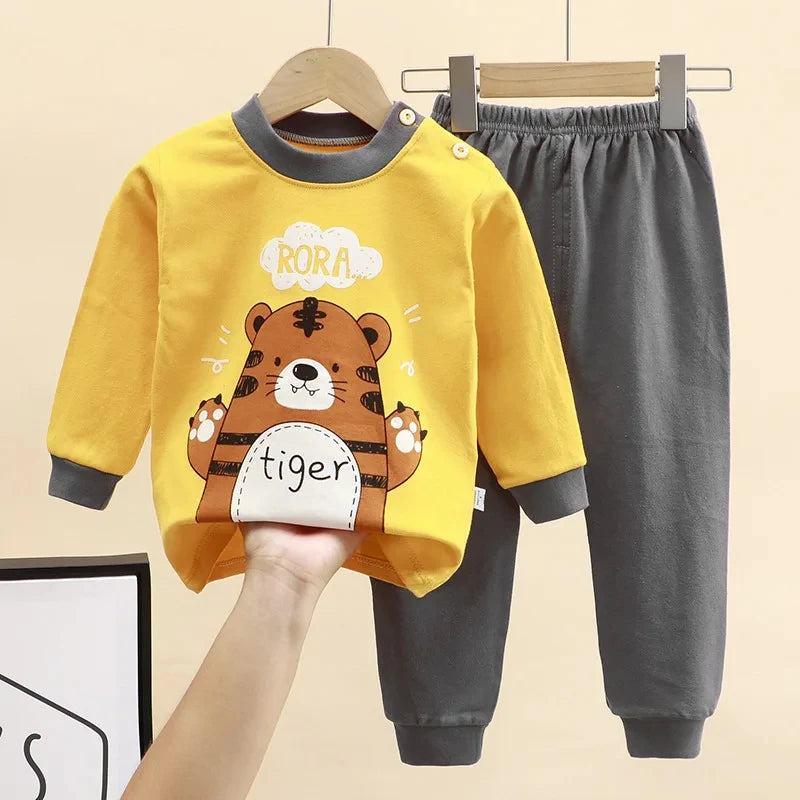 Baby & Toddler Unisex Pure Cotton Cartoon Pajama Set
