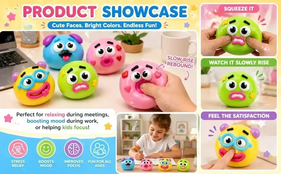 Smushers Dog Face Swap Squishy Toy | Soft Moldable Slow Rise Squeeze Toy | 5 Colors | Ages 14+