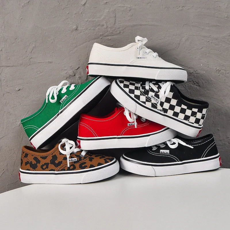Kids' Unisex Canvas Lace-Up Casual Sneakers