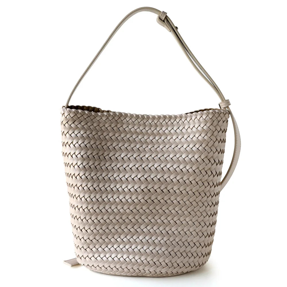 Women's Handwoven Knit Bucket Shoulder Bag