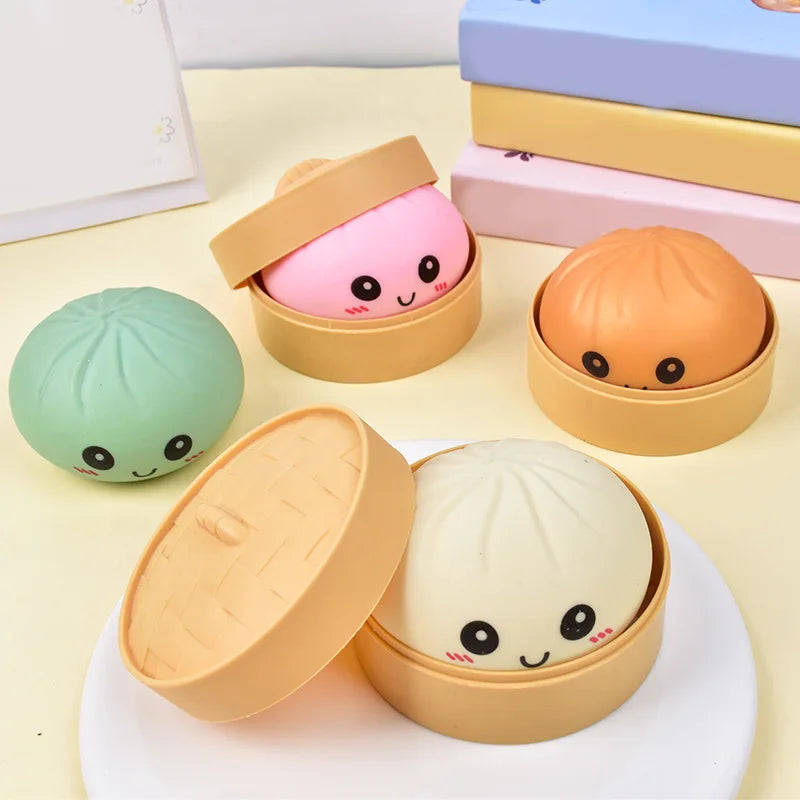 12-Piece Dumpling Shaped Squeeze Toy Set | Stretchy Calming Sensory Fidget Toys | 2 Set Styles