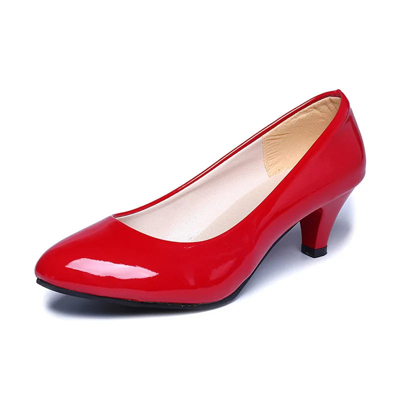 Women's Medium Spike Heel Round Toe Office Pumps