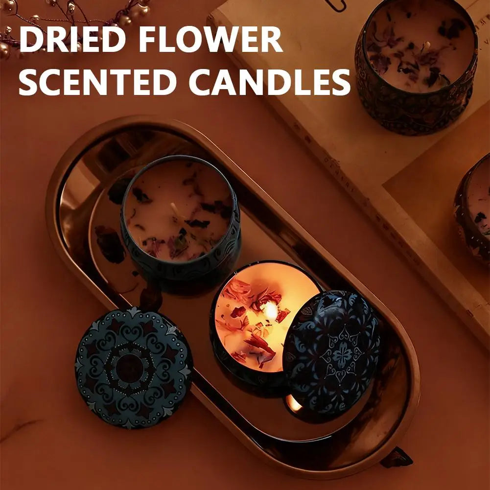 Vintage Floral Soy Wax Scented Candle Jar | 8 Fragrances – Lavender, Rose & More