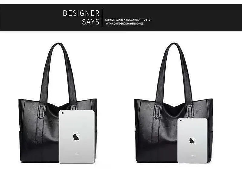 Women's Vintage Large Capacity PU Tote Shoulder Bag