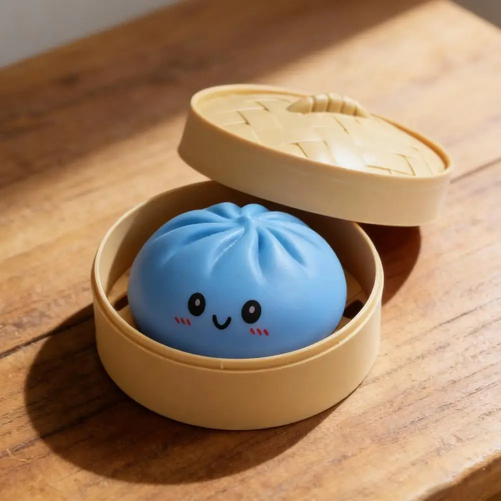 Stress Relief Squeeze Toy-Simulated Dumpling&Baozi,Reusable Low Rebound Sensory Dough Ball For Relieve Anxiety&Release Emotions