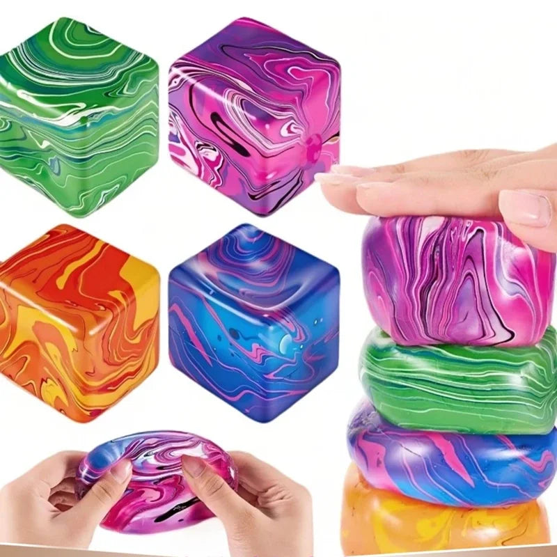 NeeDoh Sensory Stress Relief Cube | Squishy Fidget Toy for Kids & Adults — 4 Colors