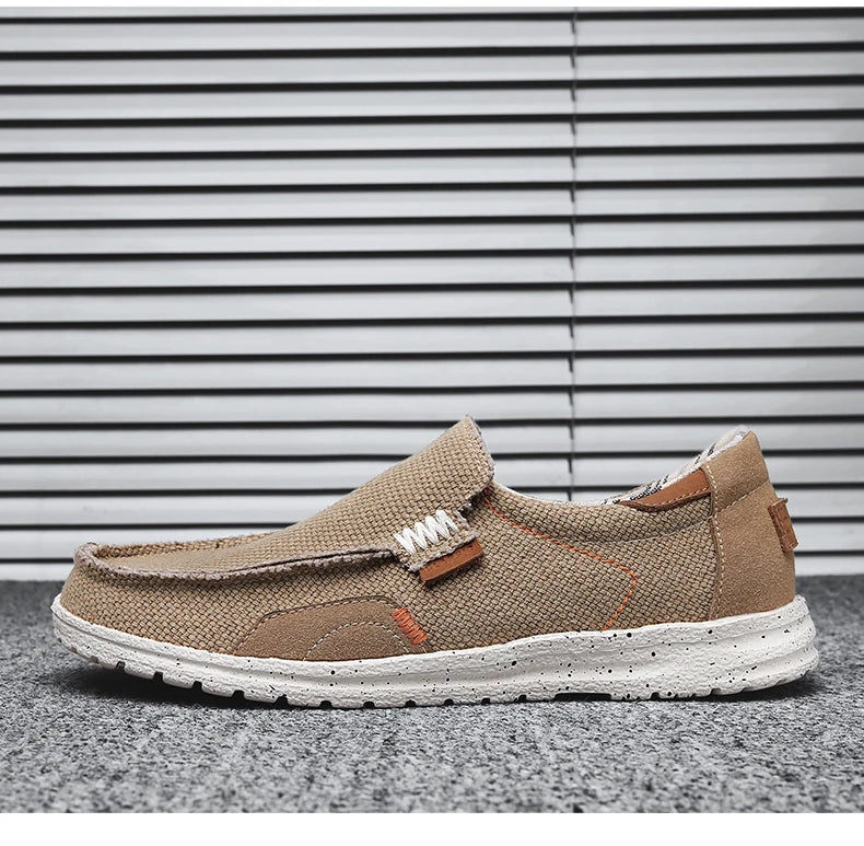 Men Canvas Shoes Slip On Loafers Summer Breathable Sneakers Men Comfty Casual Men Shoes Lightweight Flats Men Walking Zapatos