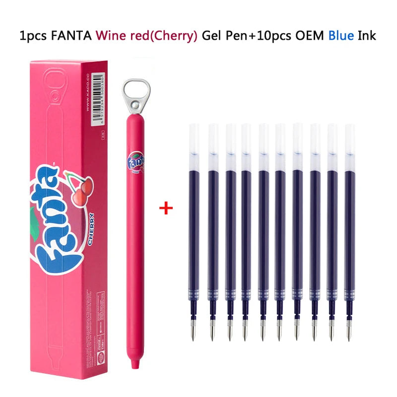 KACO x Fanta Pull-Tab Gel Pens,Creative Ins Signature Pen,0.5mm Quick Drying&Comfortable Grip Fun&Stess Relief Kawaii Stationery