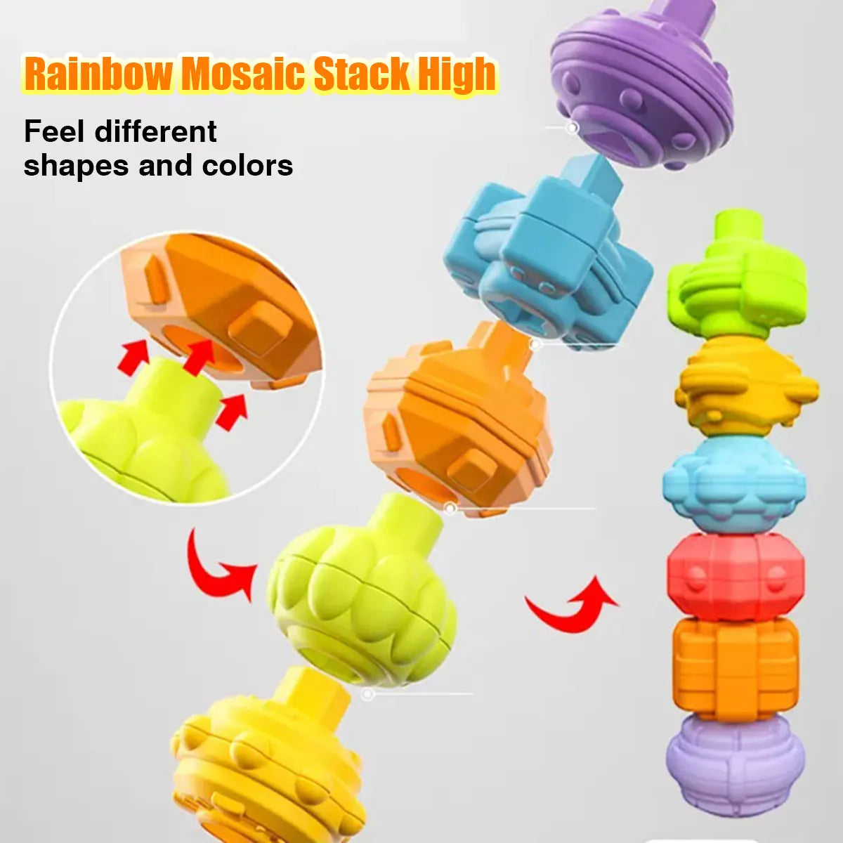 Montessori Baby Toys 18 Months+ | Colorful Sorting Blocks Sensory Learning Game