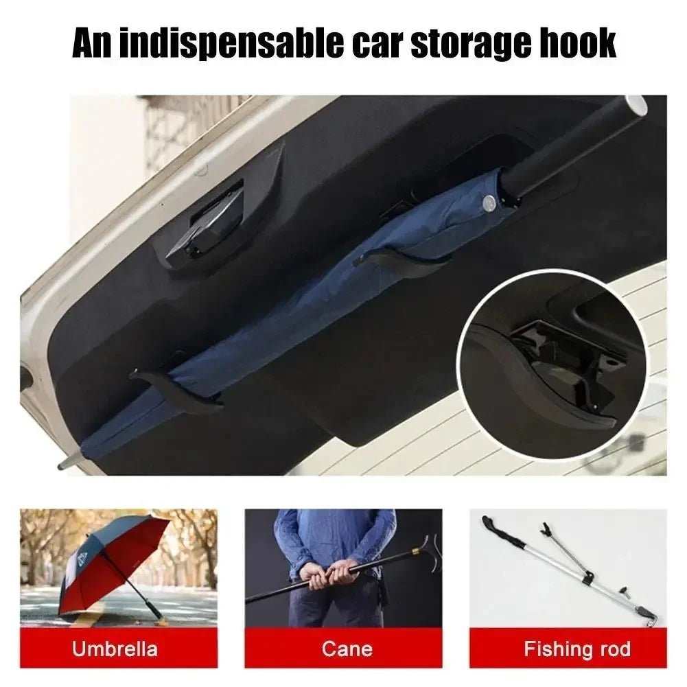 2-Pack Car Seat Back Hook & Umbrella Storage Organizer