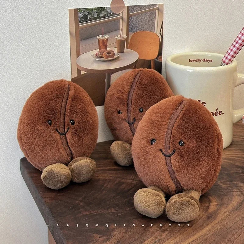 Jellycat-Style Coffee Bean Plush Toy | Soft Stuffed Food Doll — Cute Home Decor & Gift