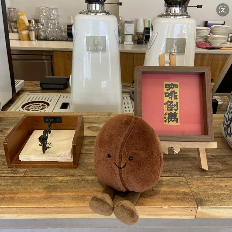 Jellycat-Style Coffee Bean Plush Toy | Soft Stuffed Food Doll — Cute Home Decor & Gift