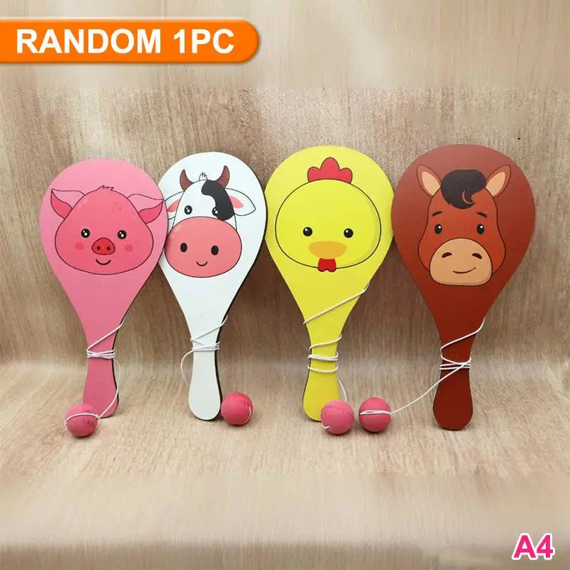 Wooden Paddle Ball With String And Ball Fun Set for HandEye Coordination Development Portable Elastic Design Family Party Play