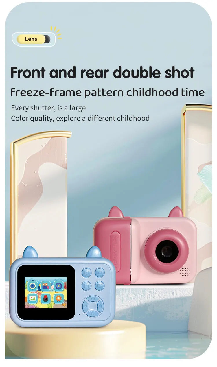 Kids Instant Print Digital Camera – 1080P HD Thermal Printer | 4 Colors | Ages 3+