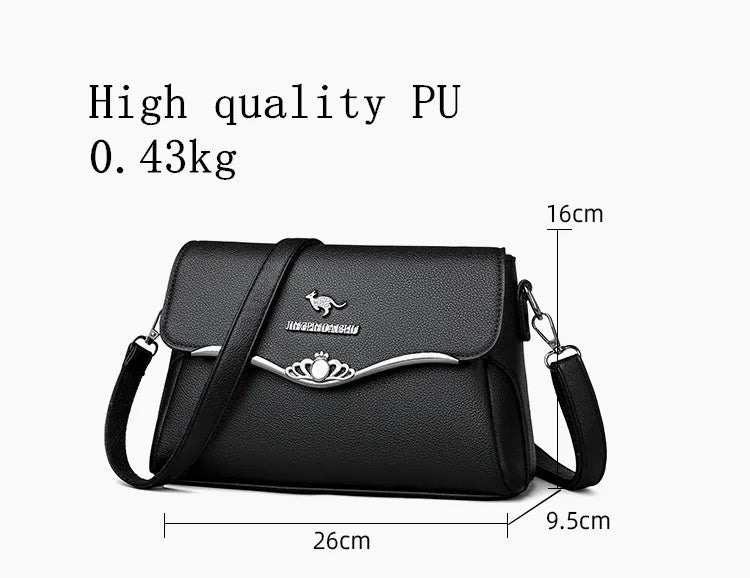 Women's PU Leather Casual Tote Crossbody Bag