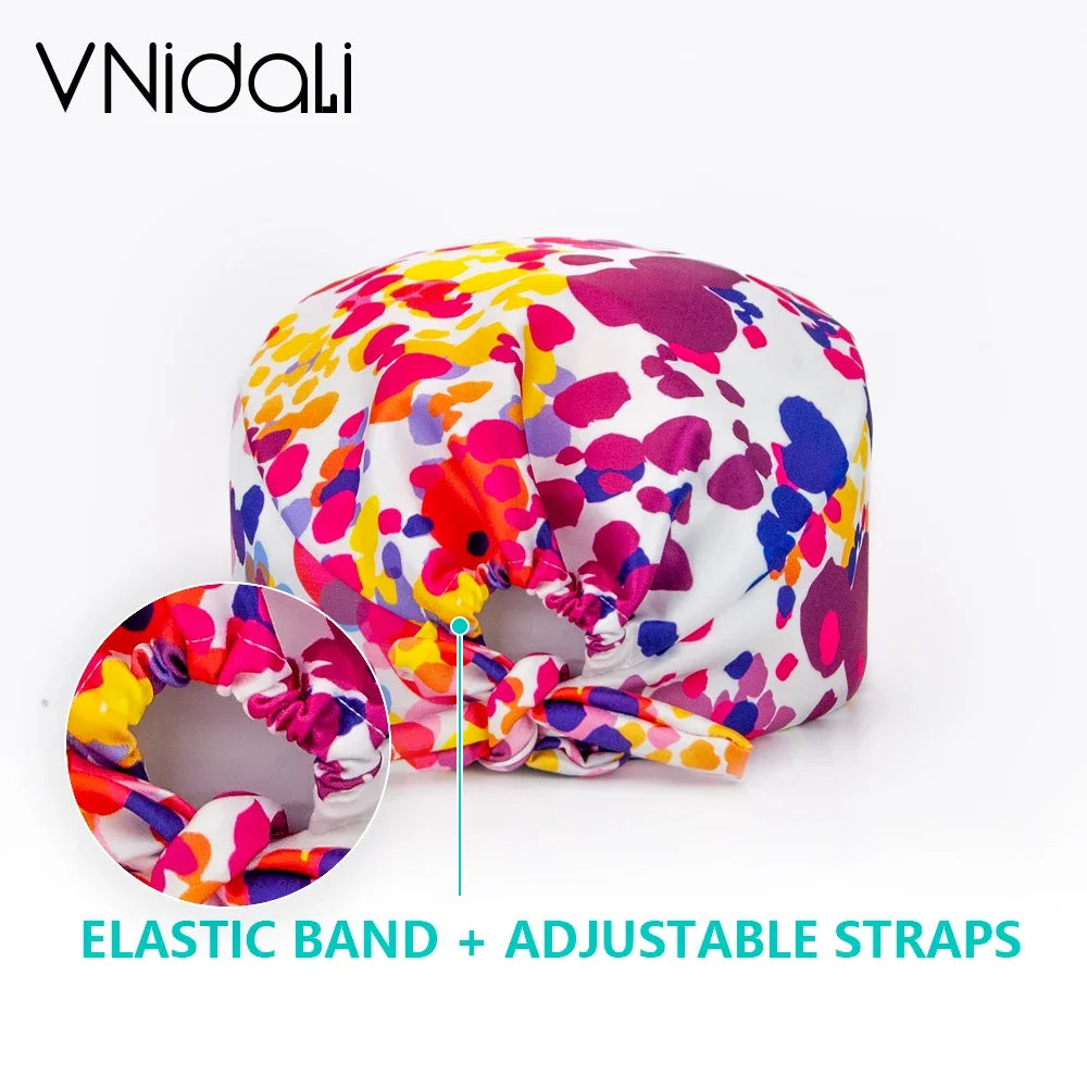 Women Beauty Work Hats Pet Grooming Nursing Work Scrub Hats Surgical Hats for doctors nurse hats scrub cap with button