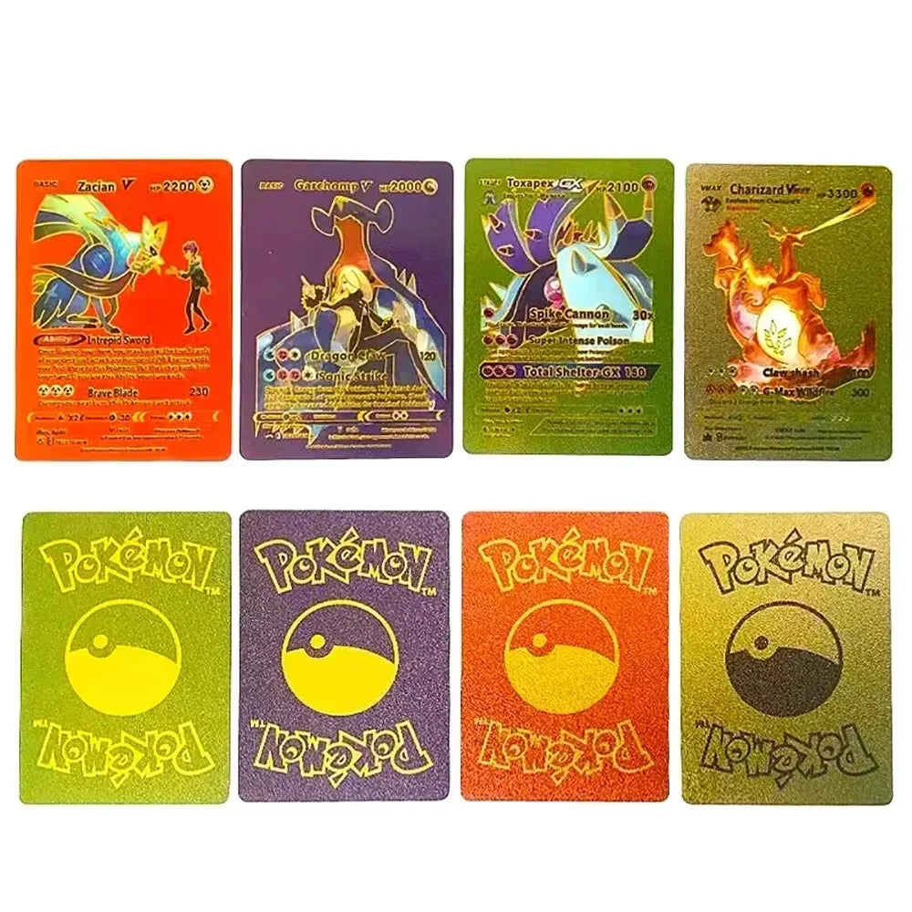 55pcs Card Set, Gold Silver Black Rainbow Diamond Foil TCG Game Cards, VMAX GX VSTAR, Collectible Cards, Hobby Collection.