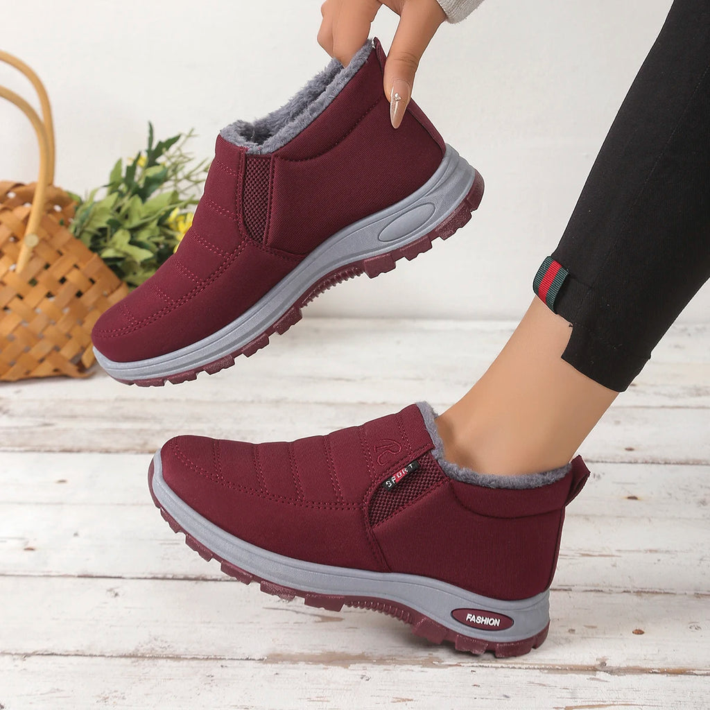 Women's Cozy Plush-Lined Waterproof Winter Ankle Boots