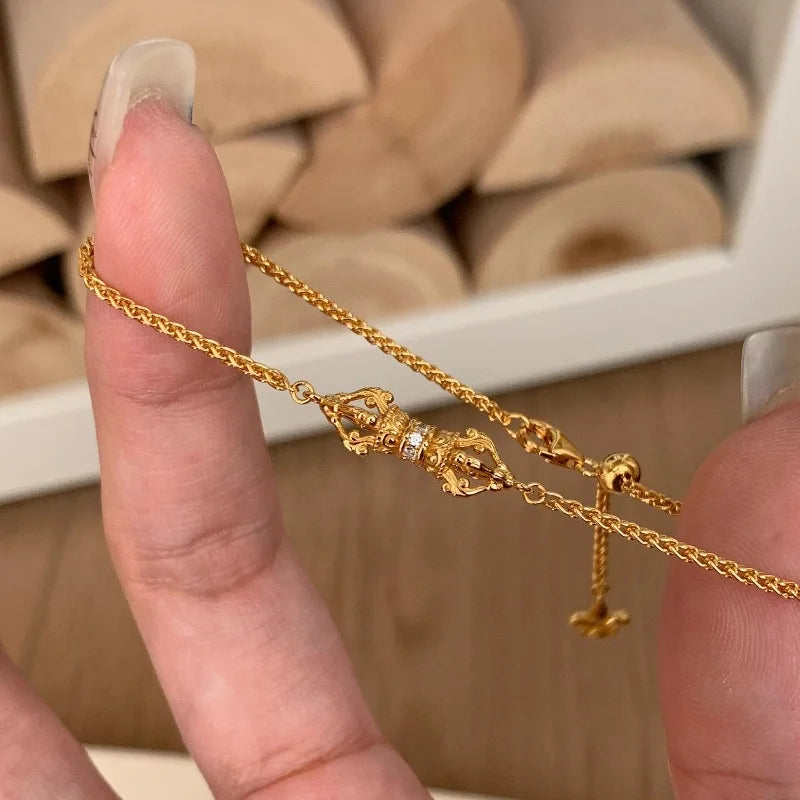 Light luxury high-end geometric bracelets for women inlaid diamonds exquisite chain bracelet fashion retro party jewelry gift