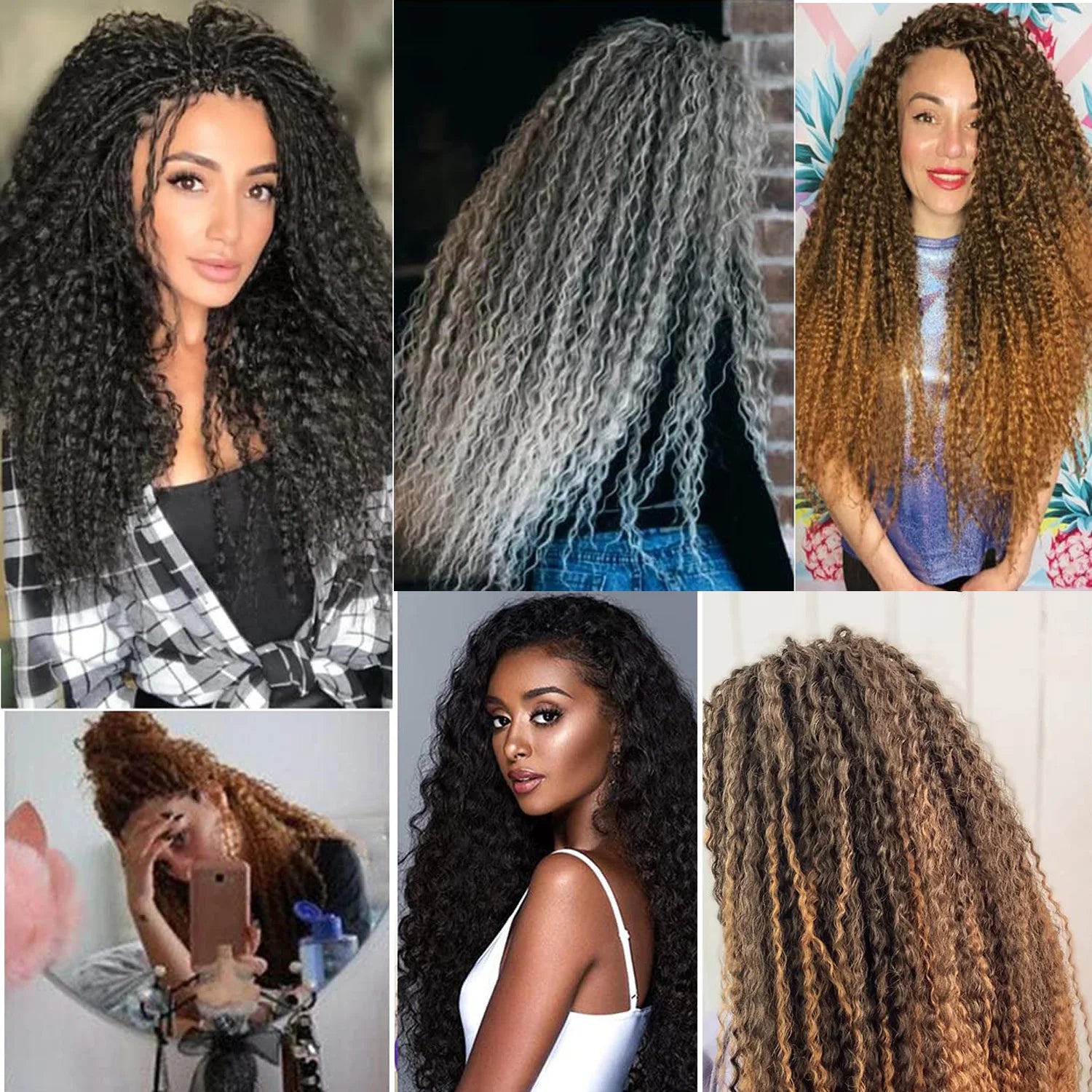 Brazilian Curly Braids Crochet Twist Hair 20inches 4Packs Afro Kinky Curly Braiding Hair Synthetic Water Wave Braid Hair