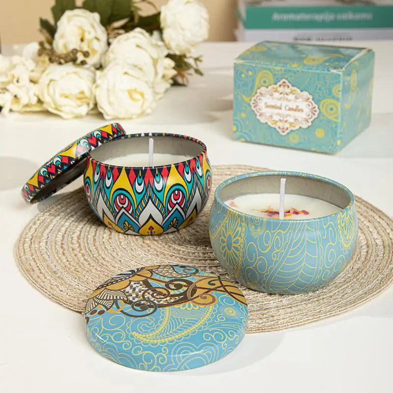 Vintage Floral Soy Wax Scented Candle Jar | 8 Fragrances – Lavender, Rose & More