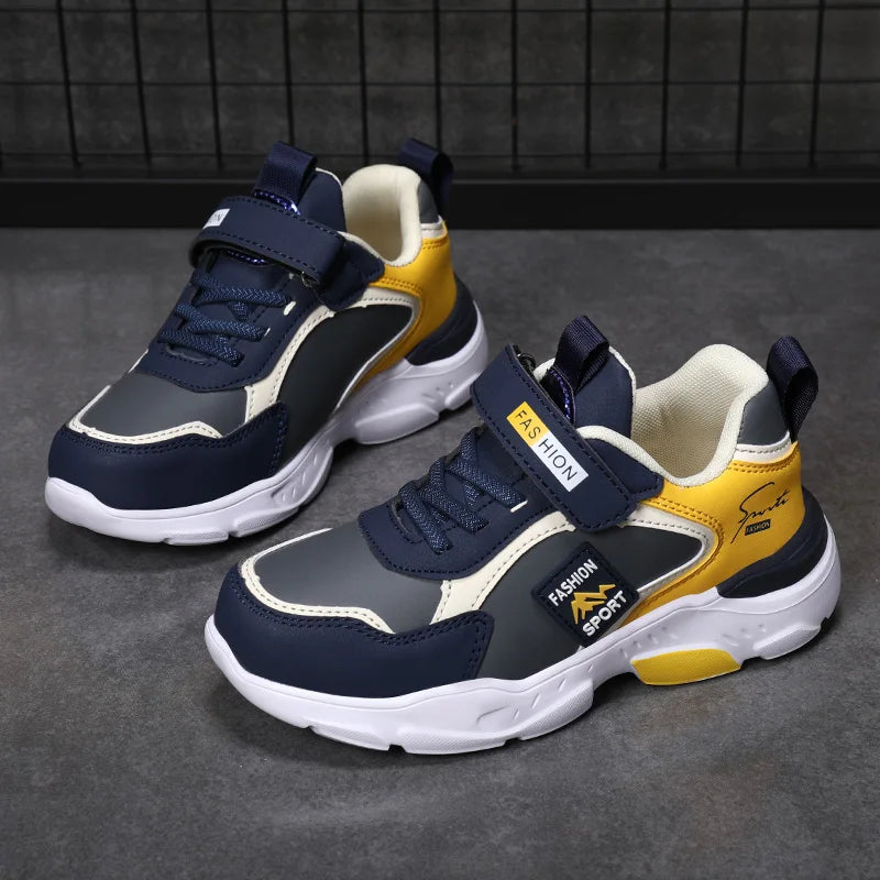 Boys' PU Leather Breathable Sport Sneakers