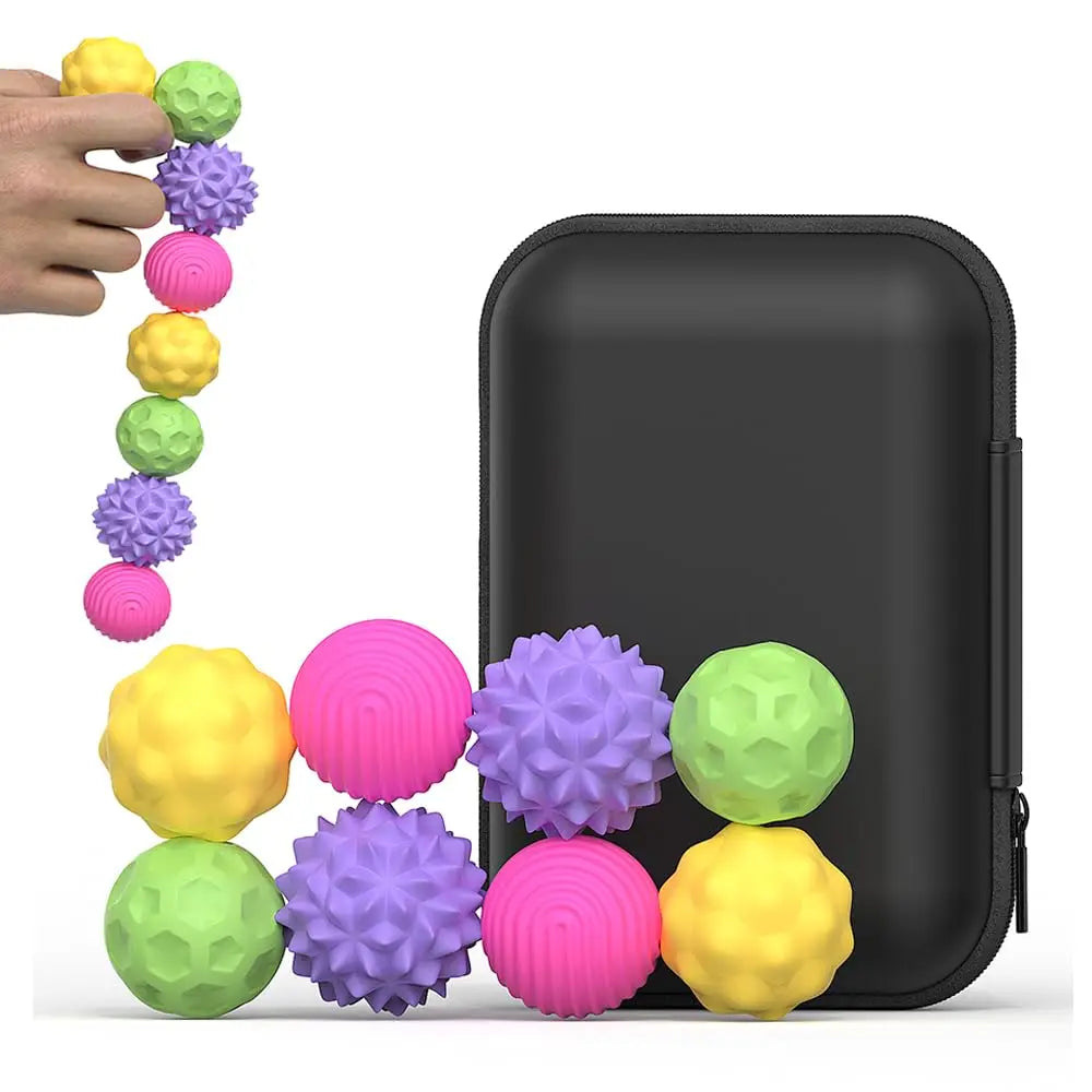 Magnetic Balls Fidget Sensory Toys Stress Relief for Adults Kids Fidget Textured Magnetic Balls with Silicone Shell Desk Toys