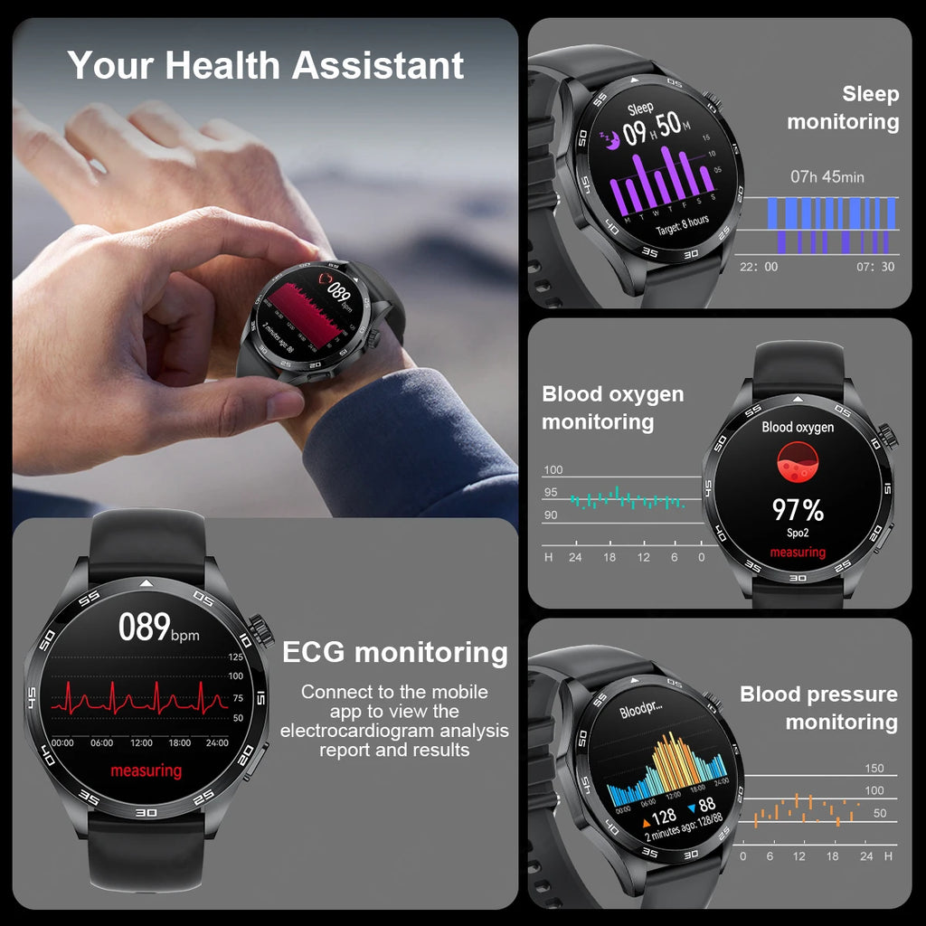 2026 Men New Smartwatch Bluetooth Call Waterproof Sports Fitness Smart Watches ECG Heart Rate Monitoring Health Smart Bracelets