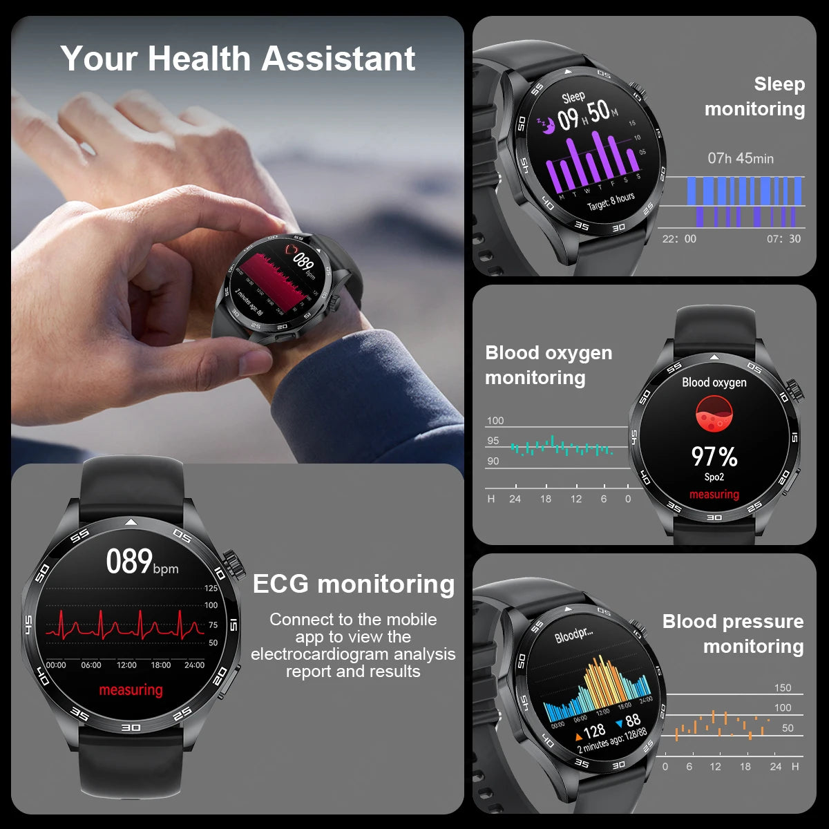 2026 Men New Smartwatch Bluetooth Call Waterproof Sports Fitness Smart Watches ECG Heart Rate Monitoring Health Smart Bracelets