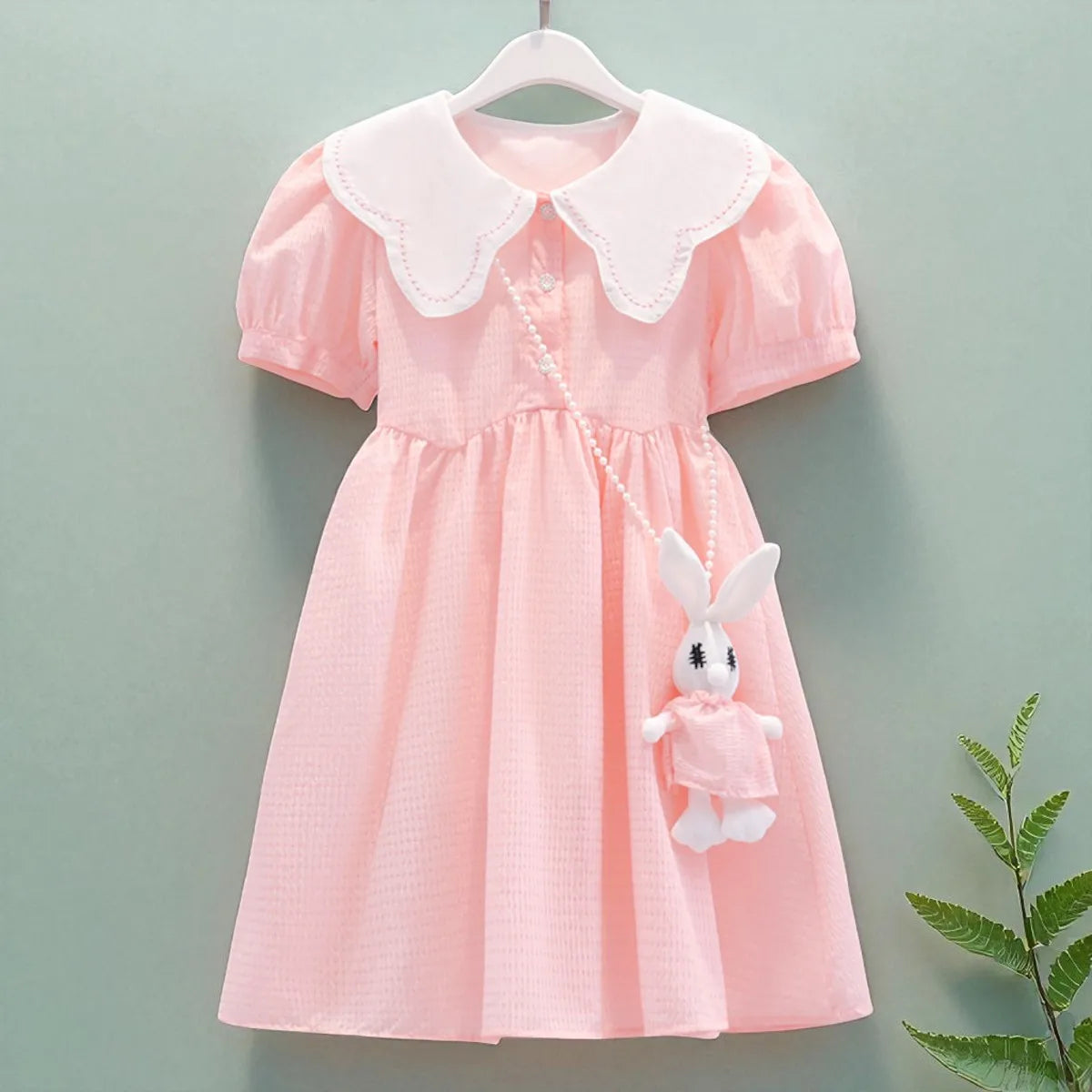 Girls Print A-Line Summer Dress – Short Sleeve School Casual Dress