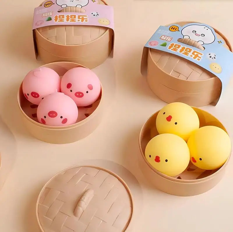 Dumpling Squishy Toys Cartoon Dumpling Anti Stress Ball Pinch Vent Fidget Sensory Toys Squishy Tabas Abreact SquishSurprise Gift