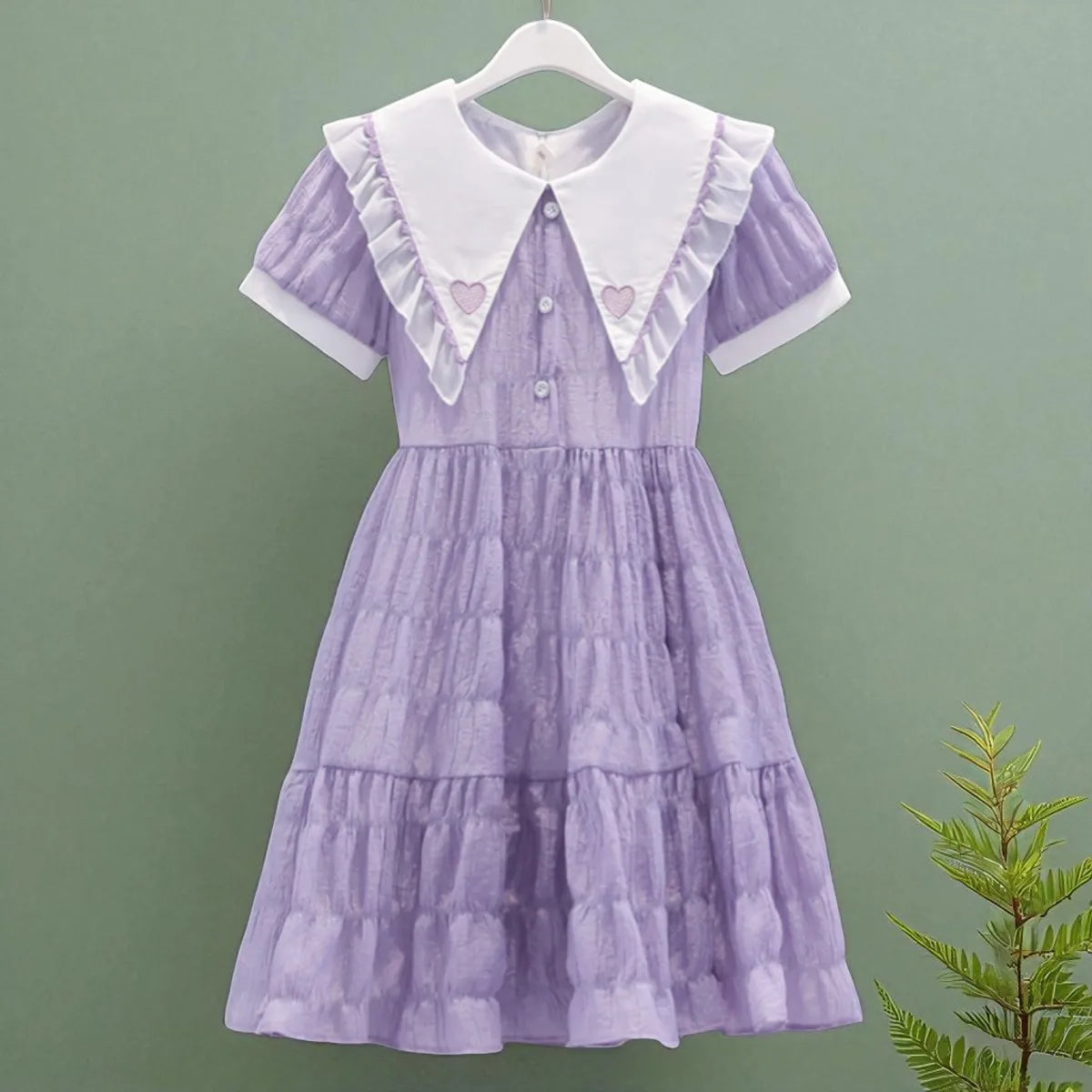 Girls Print A-Line Summer Dress – Short Sleeve School Casual Dress