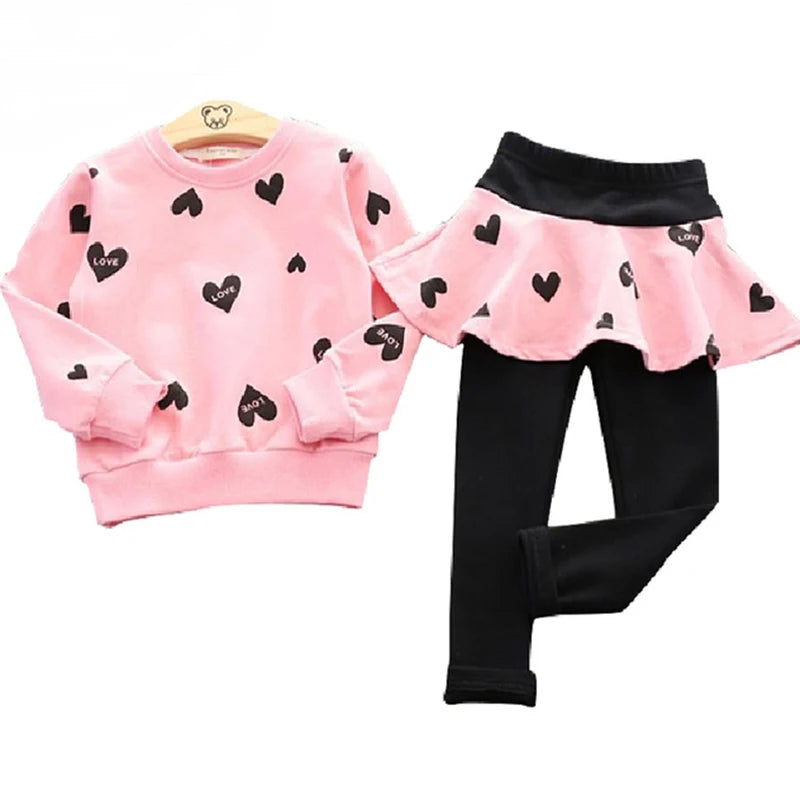 Toddler Girls 3-Piece Sport Suit Set — T-Shirt, Skirt & Leggings