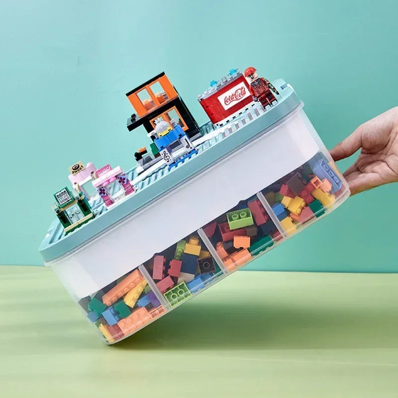 Lego Storage Box Building Block Organizer Particle Toy Jigsaw Puzzle Container Partition Lego Storage Bin Children Toy Organizer