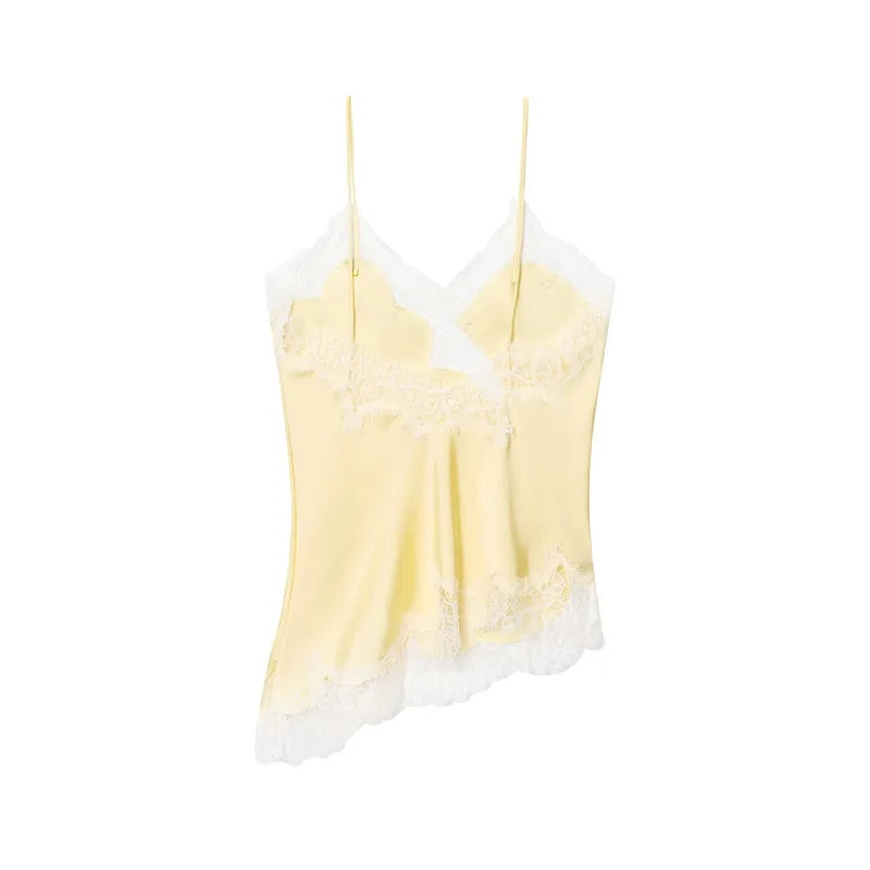 Women's Lace Asymmetric Backless Camisole Top