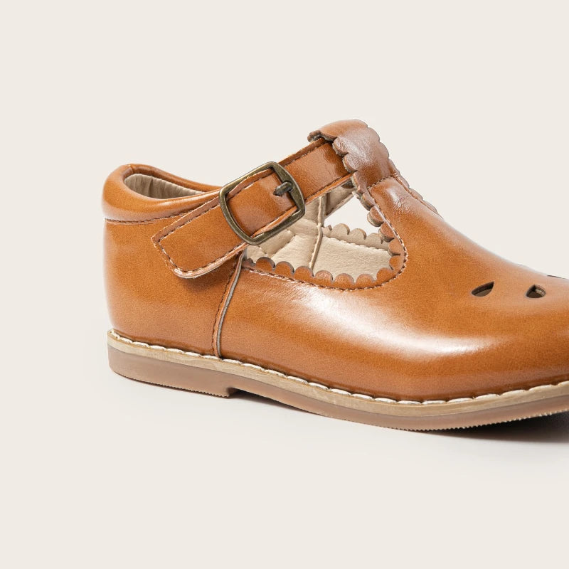 Girls' Hollow-Out PU Leather School Uniform Shoes