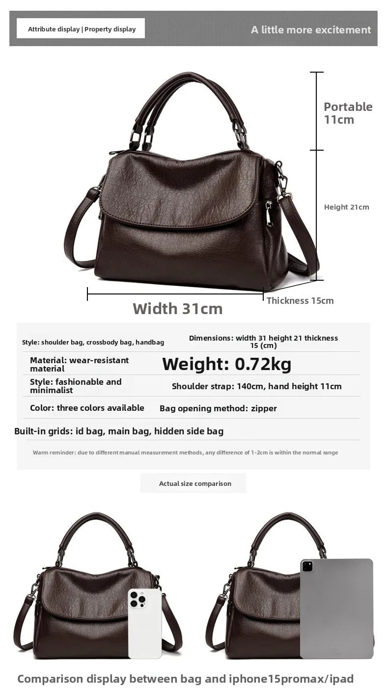 Women's Large Capacity Boston Bucket Bag