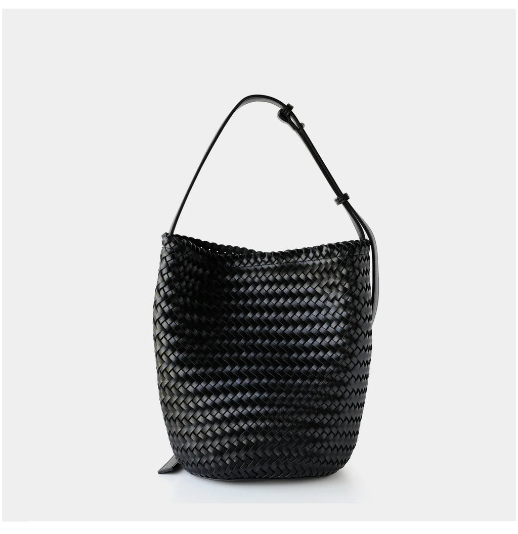 Women's Handwoven Knit Bucket Shoulder Bag