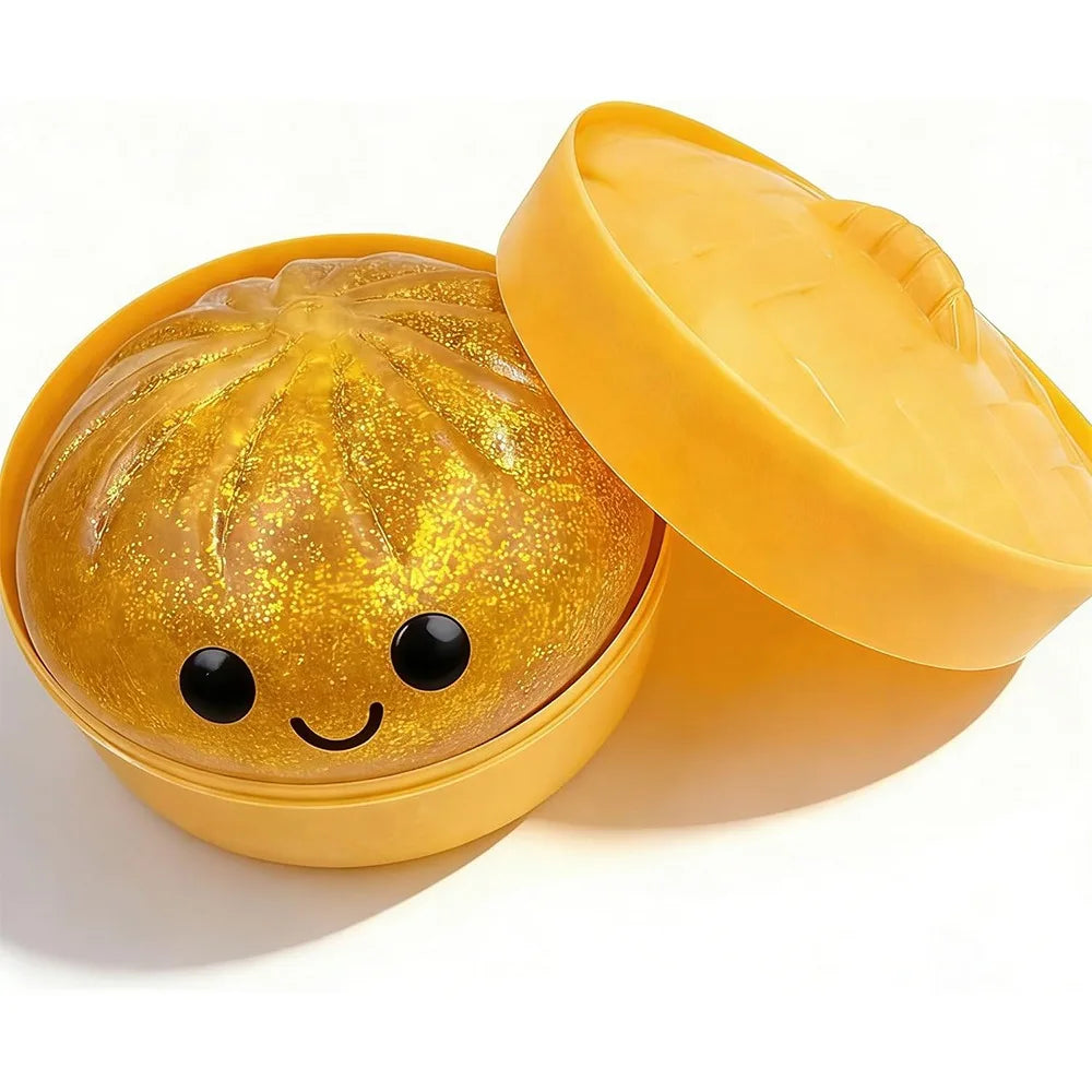 Glitter Squishy Dumpling & Steamed Bun Set – Slow Rise Fidget Squeeze Decompression Toy