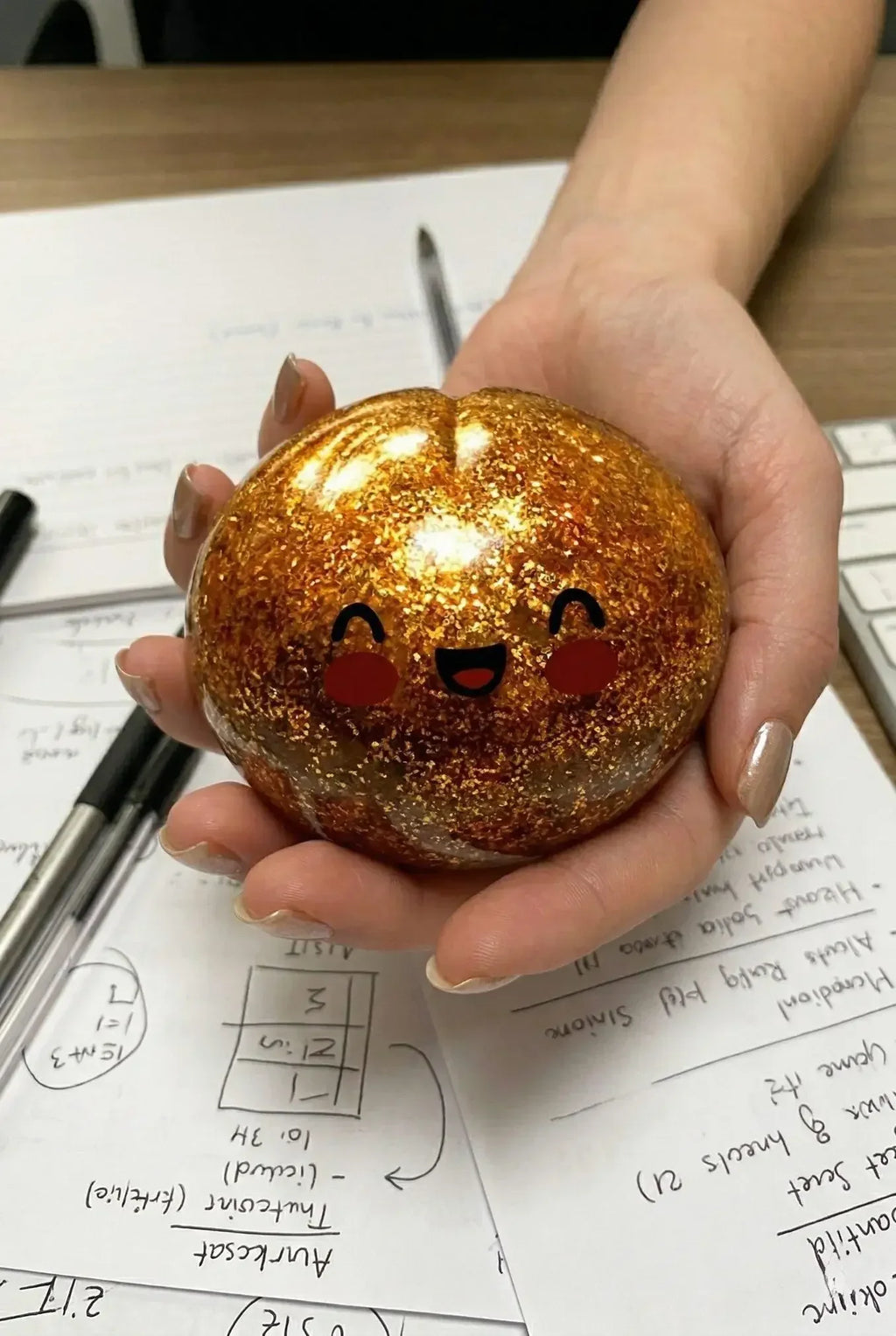 Gold Glitter Hidden Edition Dumpling Squishy | Viral Slow Rise Stress Relief Toy | Pink & Gold